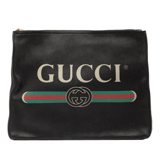 Medium Calfskin Logo Portfolio Clutch - Image 1