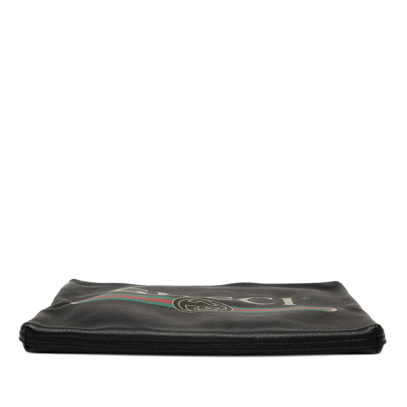 Medium Calfskin Logo Portfolio Clutch - Image 3