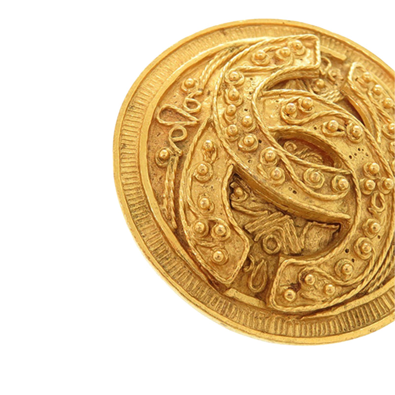CC Gold Plated Medallion Pin Brooch - Image 2