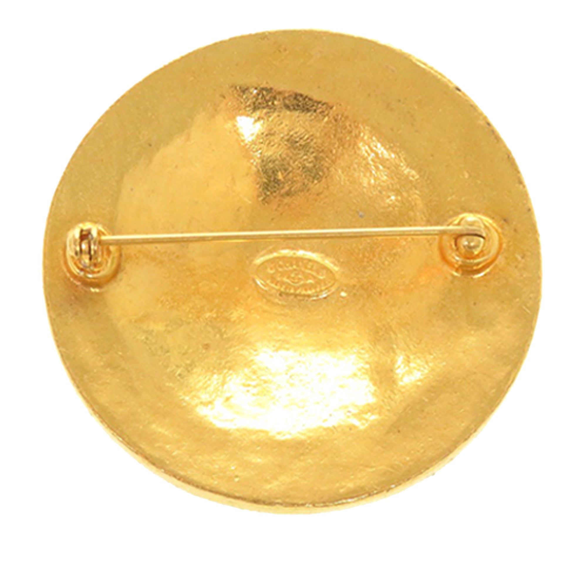 CC Gold Plated Medallion Pin Brooch - Image 4