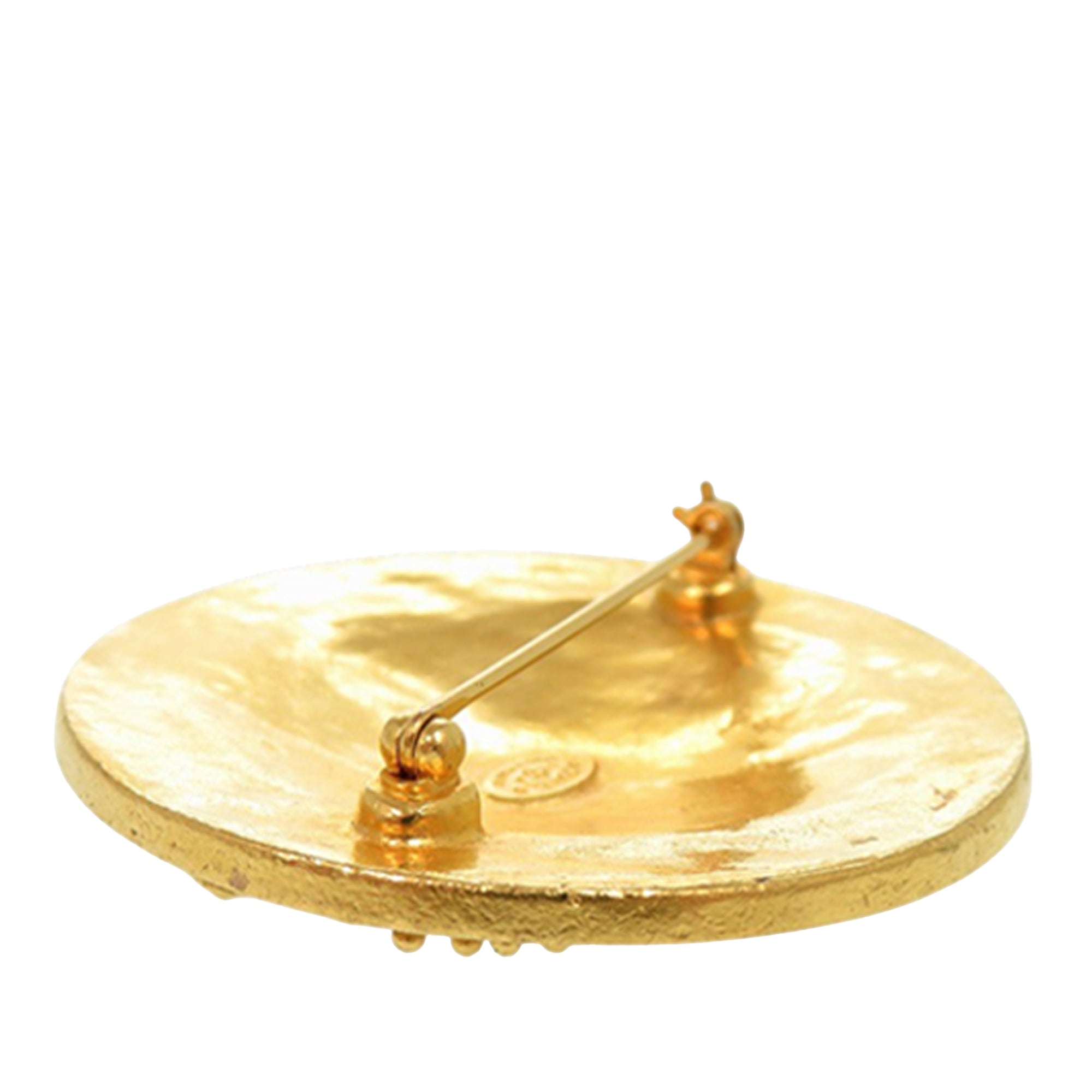 CC Gold Plated Medallion Pin Brooch - Image 5