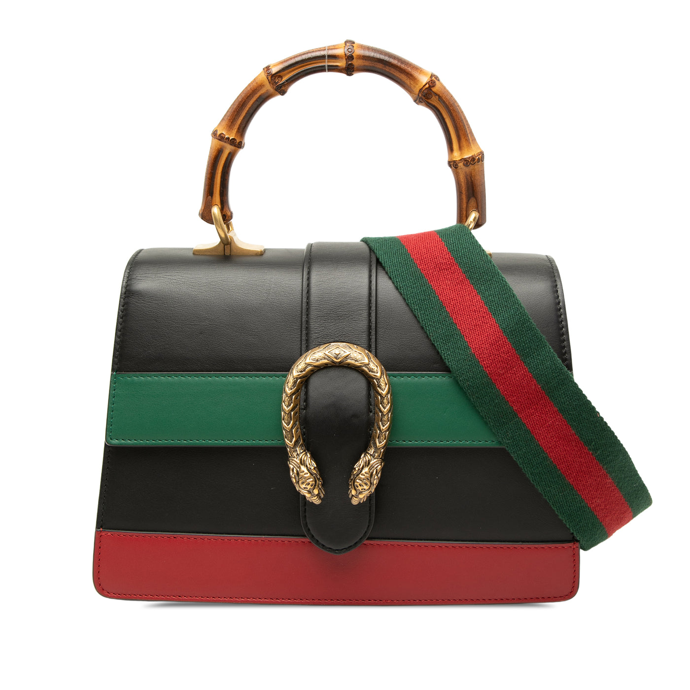 Medium Bamboo Dionysus Web Leather Satchel - Image 1