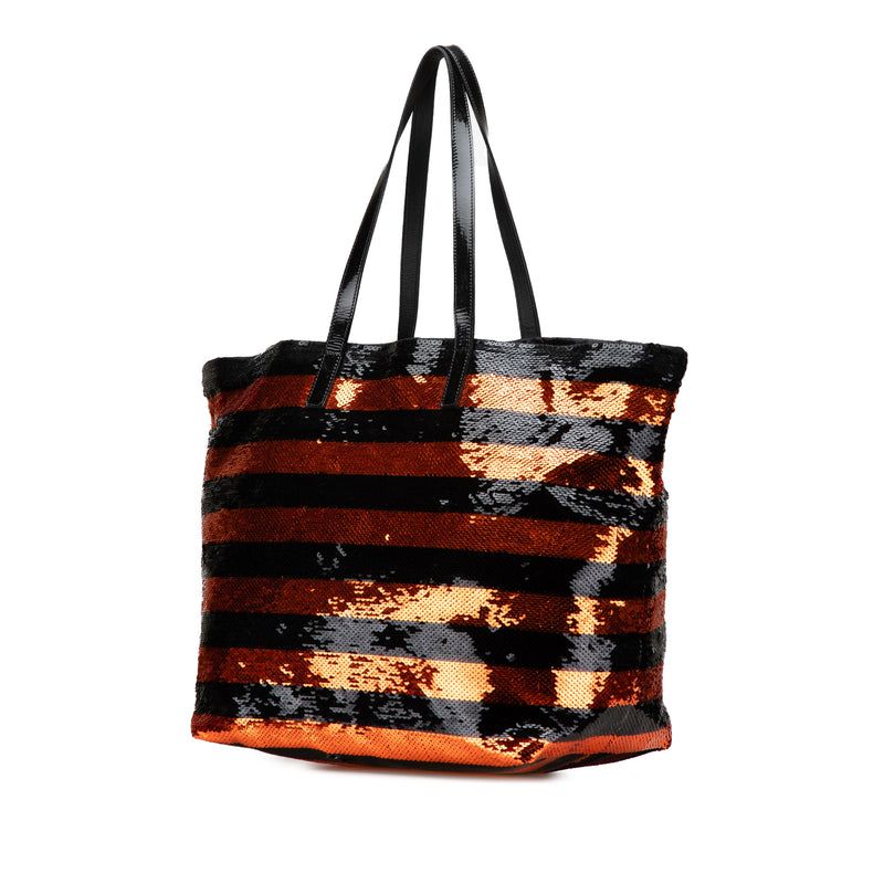 Satin Sequin Stripes Tote - Image 2