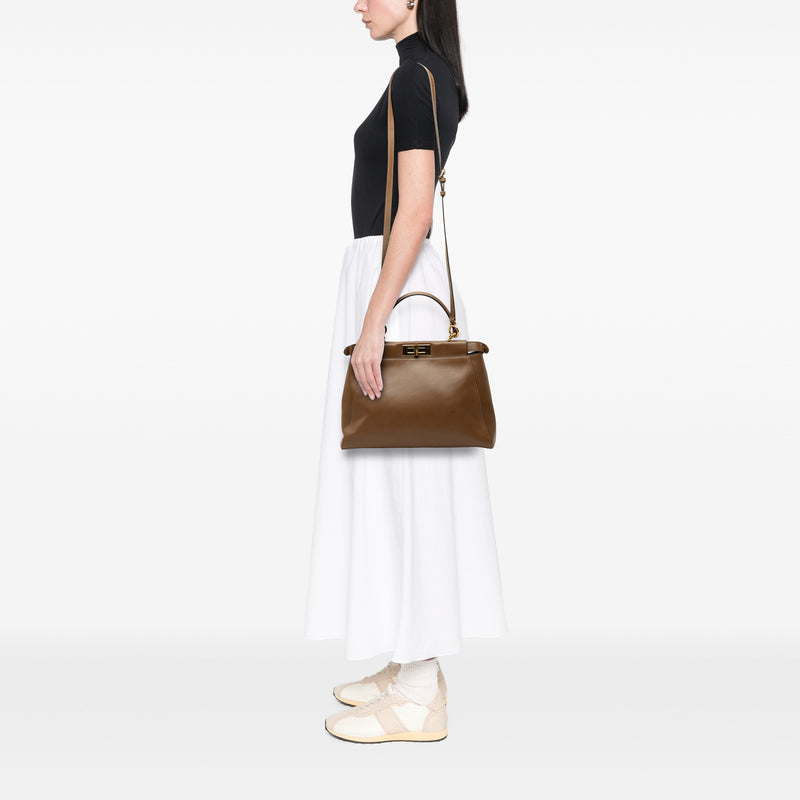 Medium Leather Peekaboo Iconic Satchel - Image 6