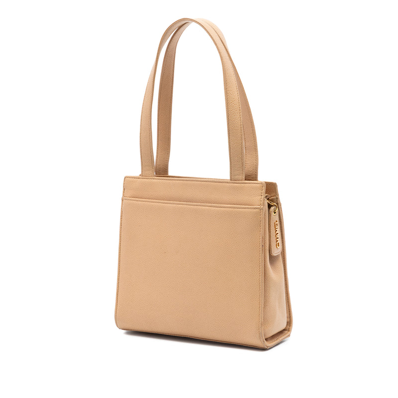 CC Caviar Turn Lock Tote - Image 2