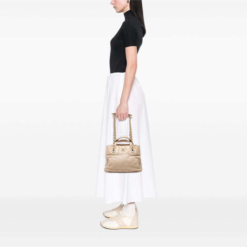 Small Quilted Calfskin In The Mix Satchel - Image 7