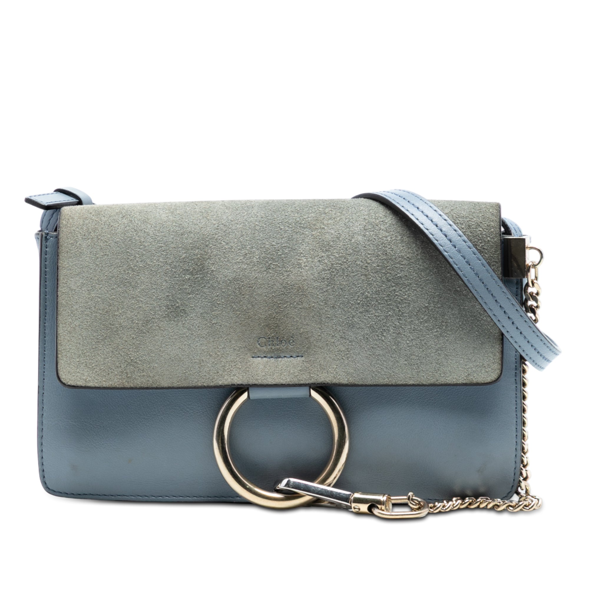 Small Suede and Calfskin Faye Crossbody - Image 1
