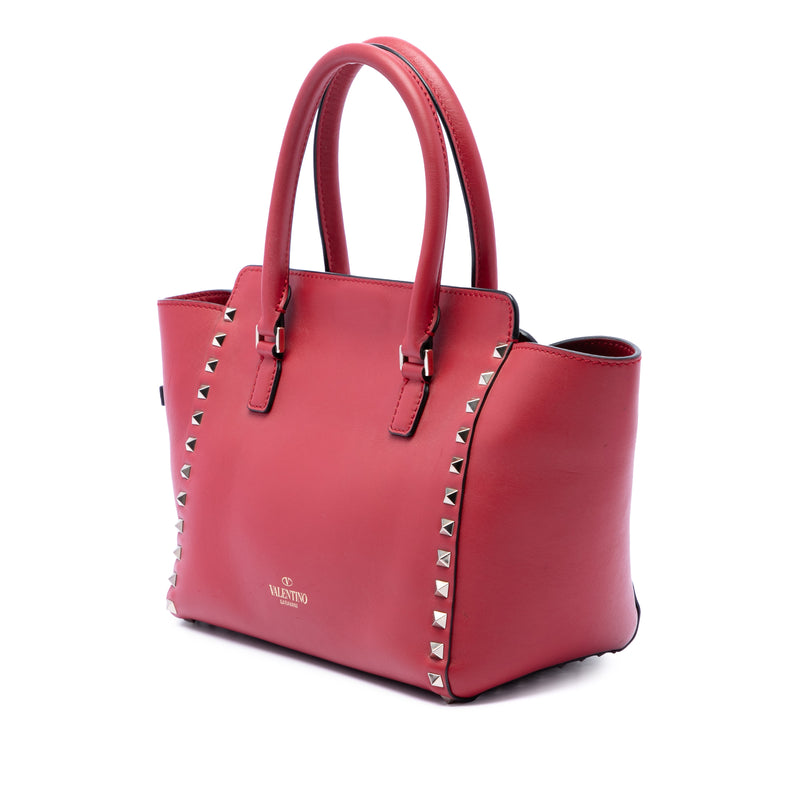 Small Leather Rockstud Trapeze Satchel - Image 2