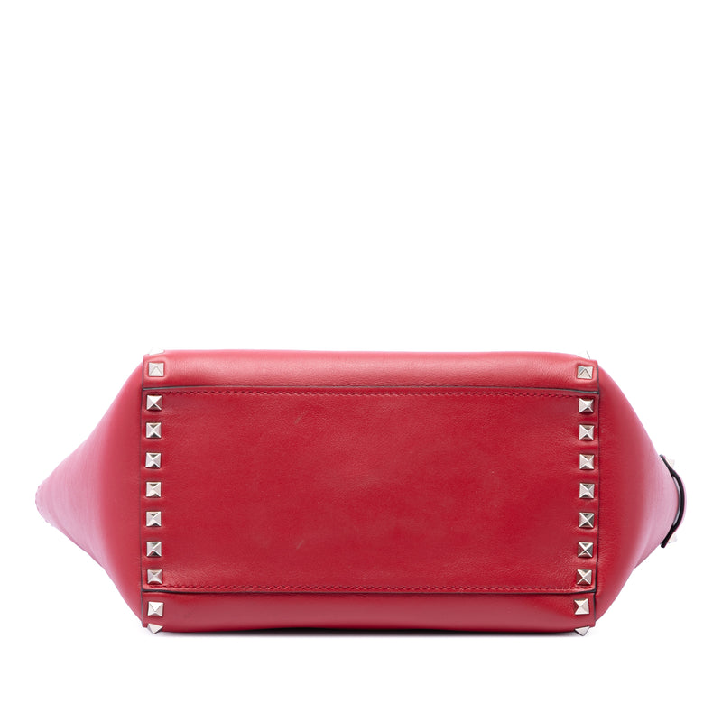 Small Leather Rockstud Trapeze Satchel - Image 3