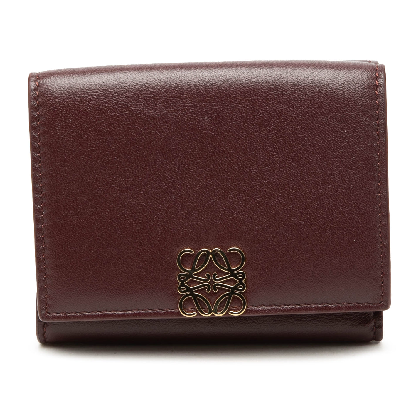 Leather Anagram Trifold Wallet - Image 1