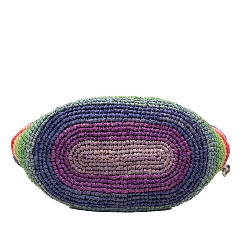 Paulas Ibiza Anagram Raffia Rainbow Pochette Crossbody - Image 3