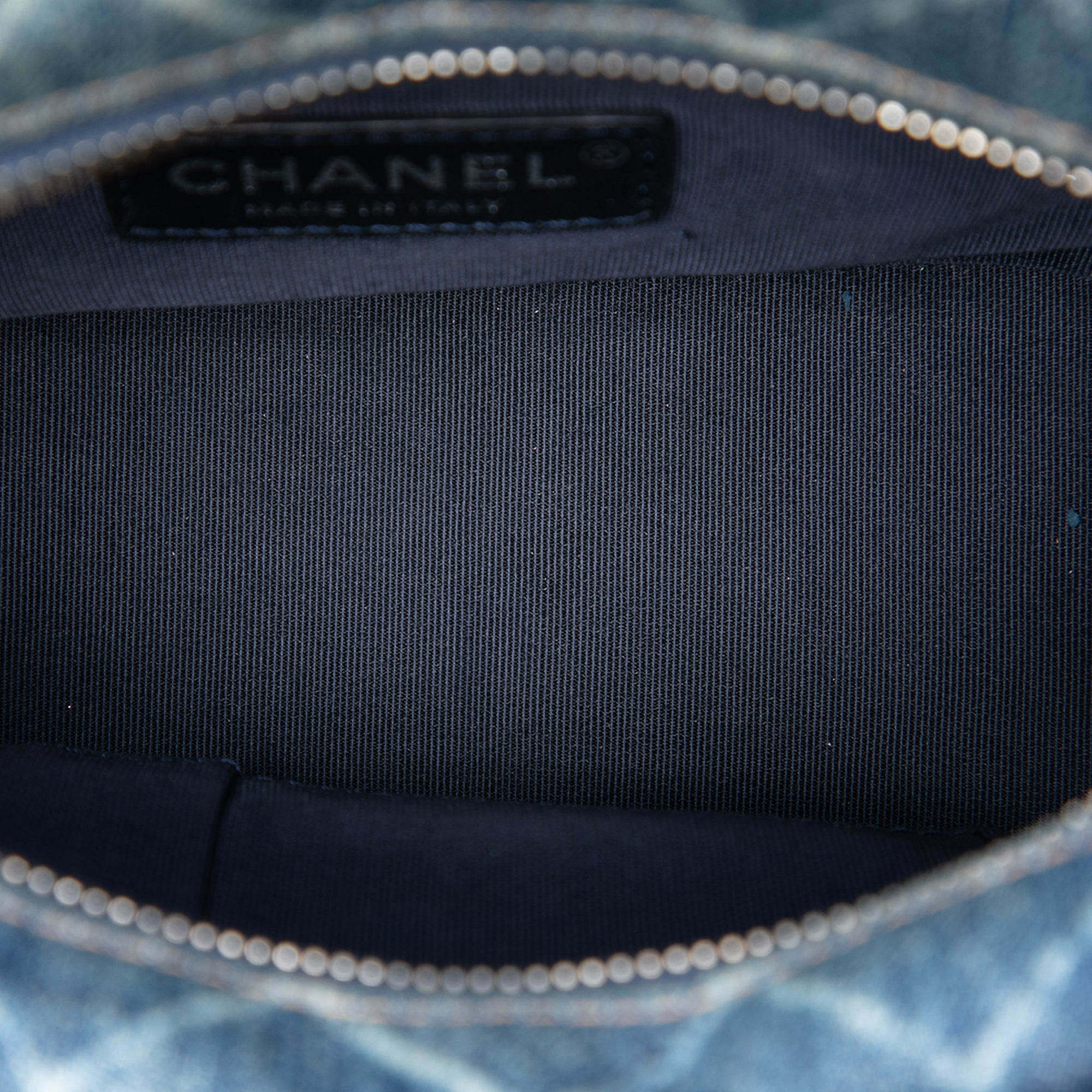 Small Printed Denim and Calfskin Gabrielle Hobo - Image 4