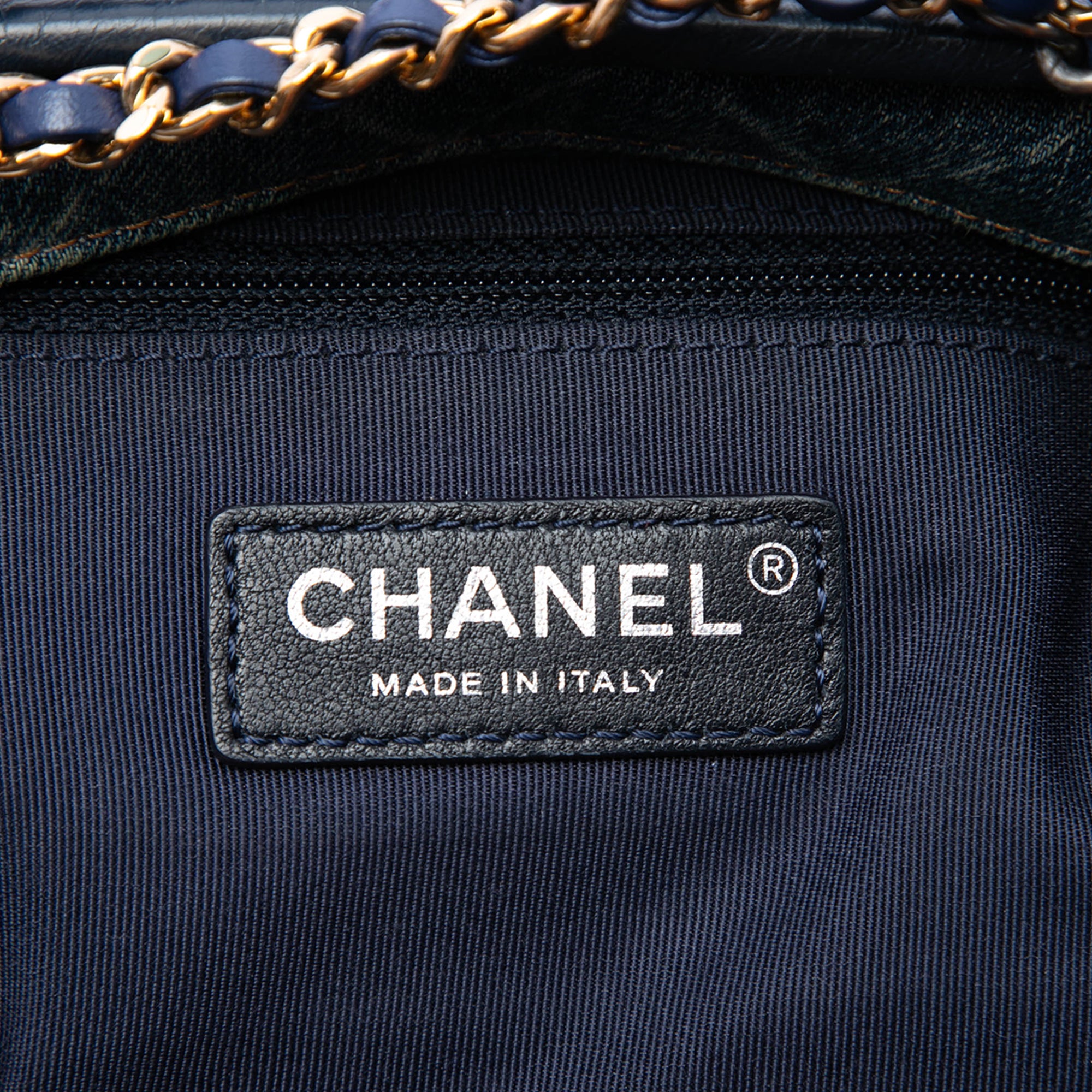 Small Printed Denim and Calfskin Gabrielle Hobo - Image 5