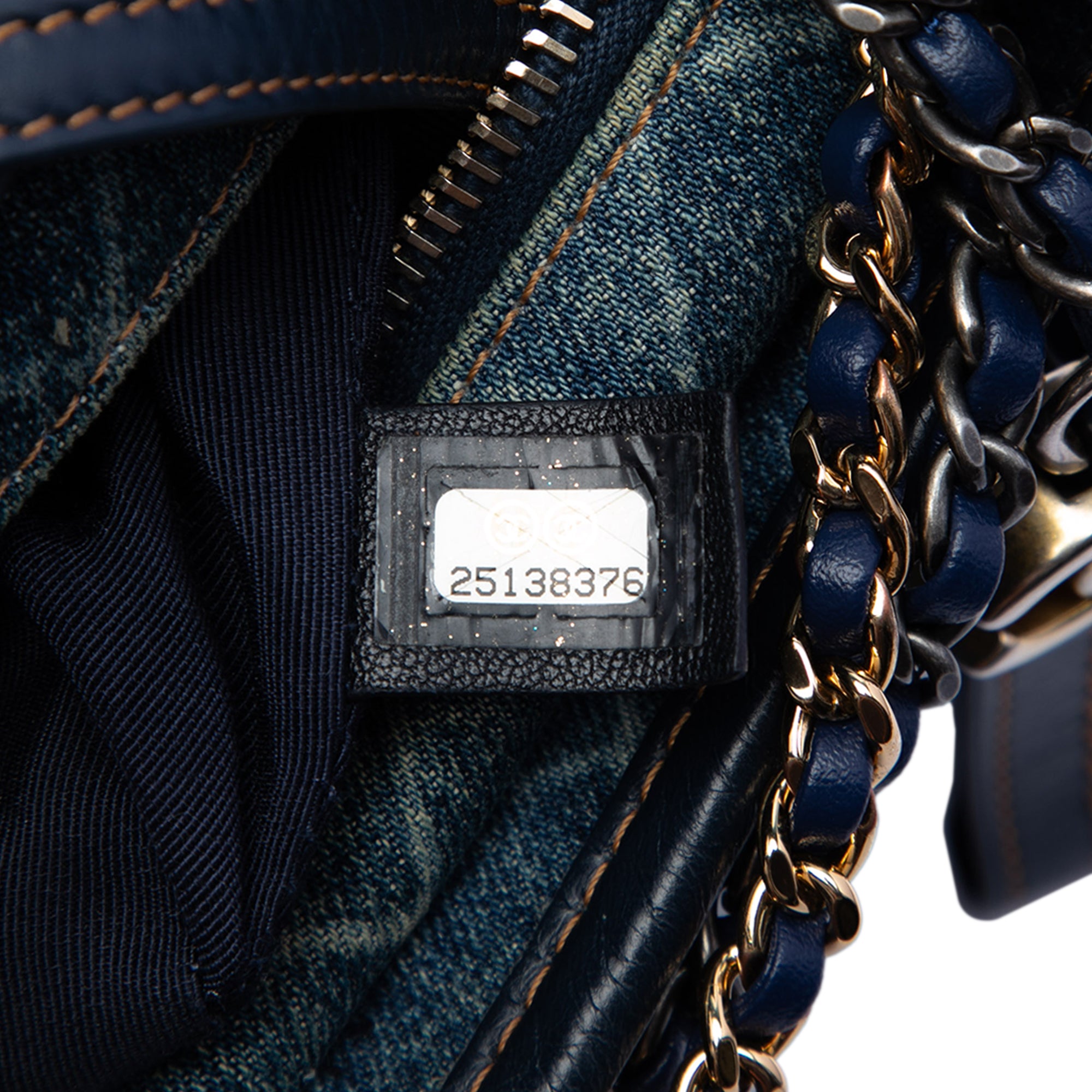 Small Printed Denim and Calfskin Gabrielle Hobo - Image 6