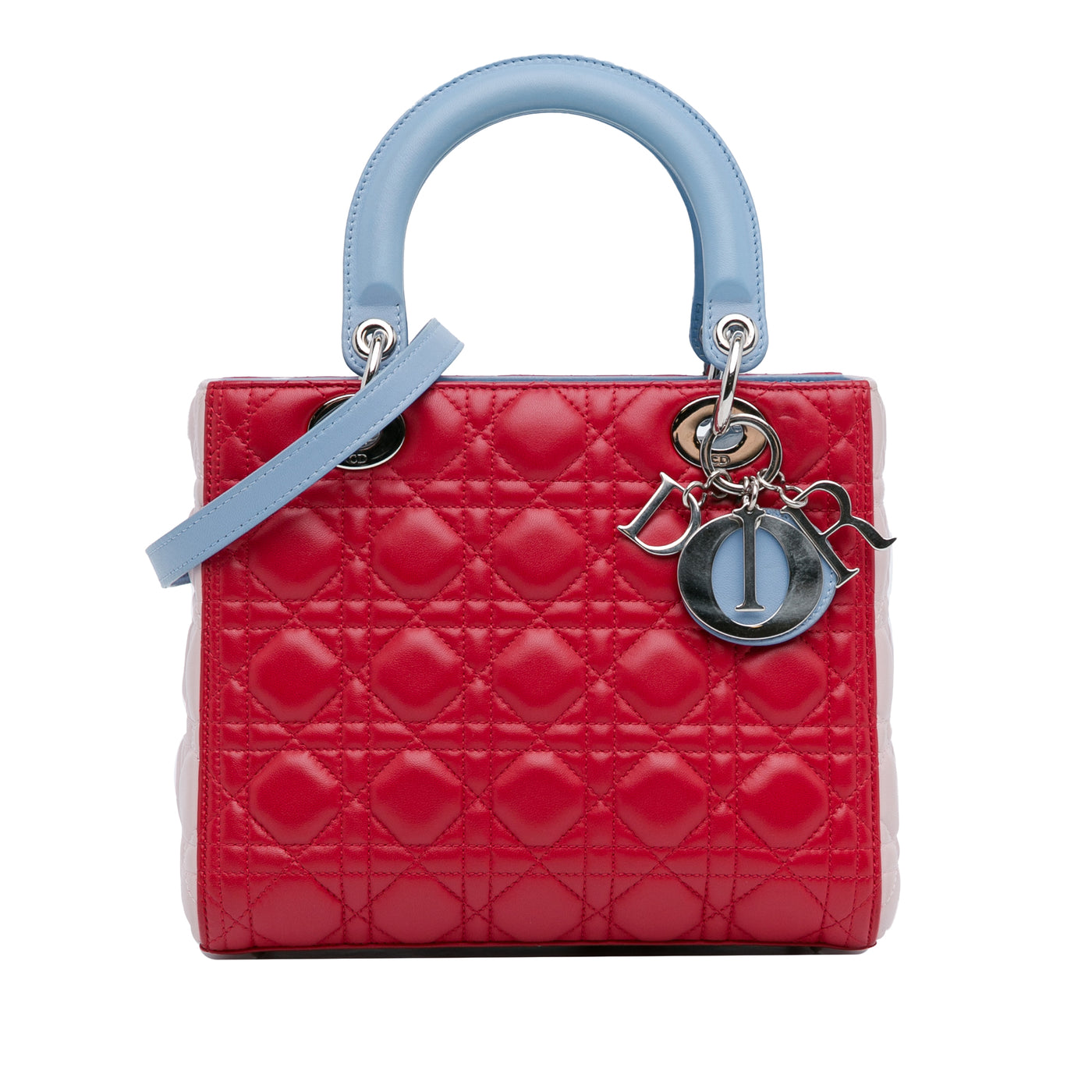 Medium Tricolor Lambskin Cannage Lady Dior - Image 1