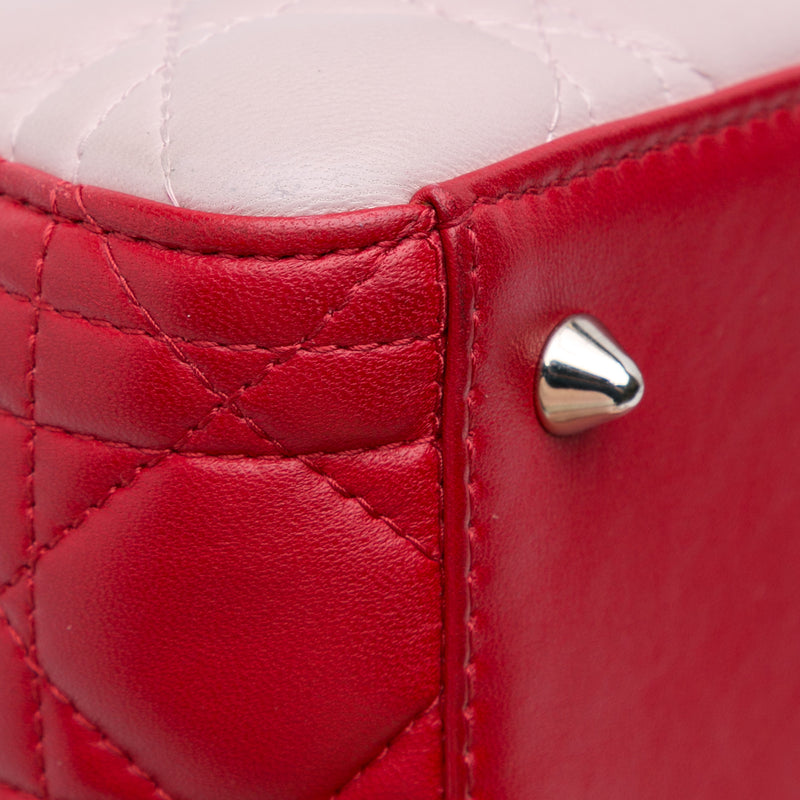 Medium Tricolor Lambskin Cannage Lady Dior - Image 10