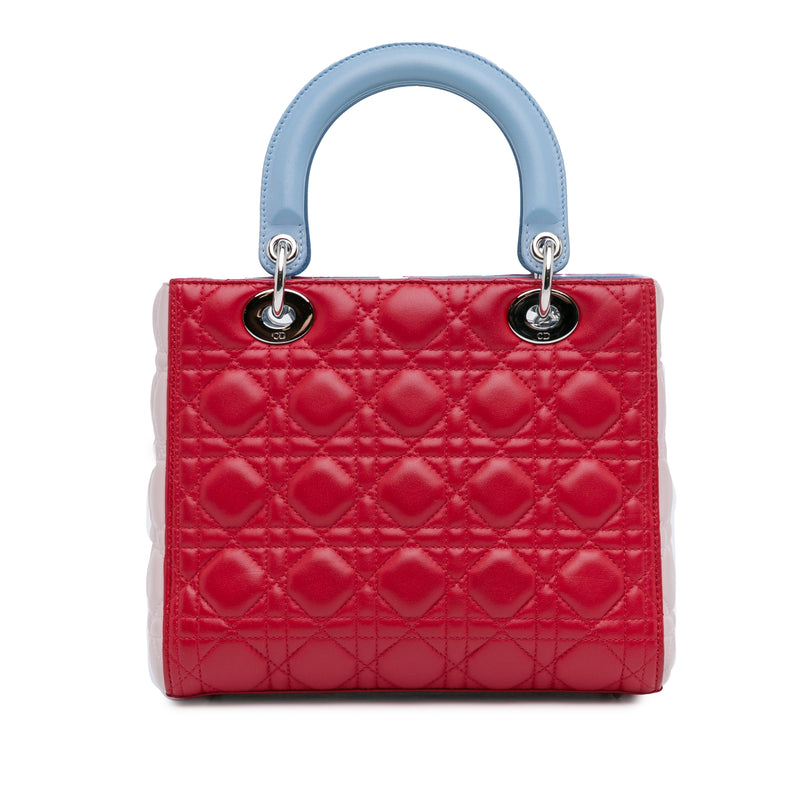 Medium Tricolor Lambskin Cannage Lady Dior - Image 3