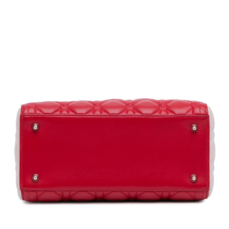 Medium Tricolor Lambskin Cannage Lady Dior - Image 4