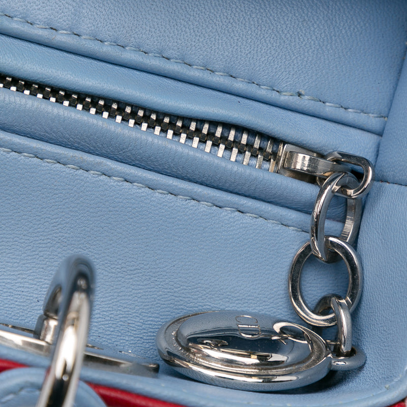 Medium Tricolor Lambskin Cannage Lady Dior - Image 8