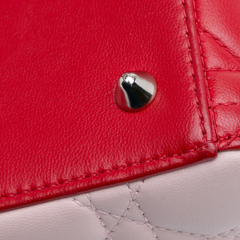 Medium Tricolor Lambskin Cannage Lady Dior - Image 9