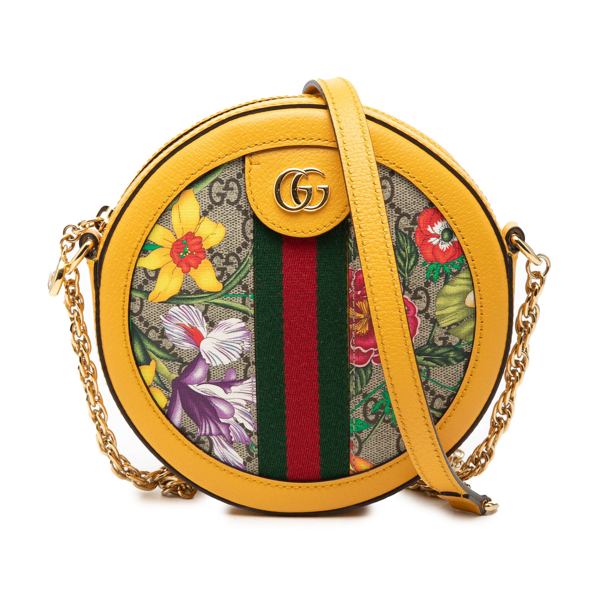 Mini GG Supreme Flora Ophidia Round Crossbody - Image 1