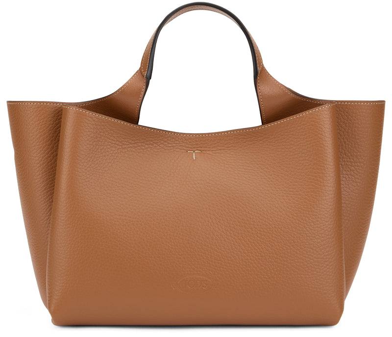 Tods Calfskin Tote Bag — Brown