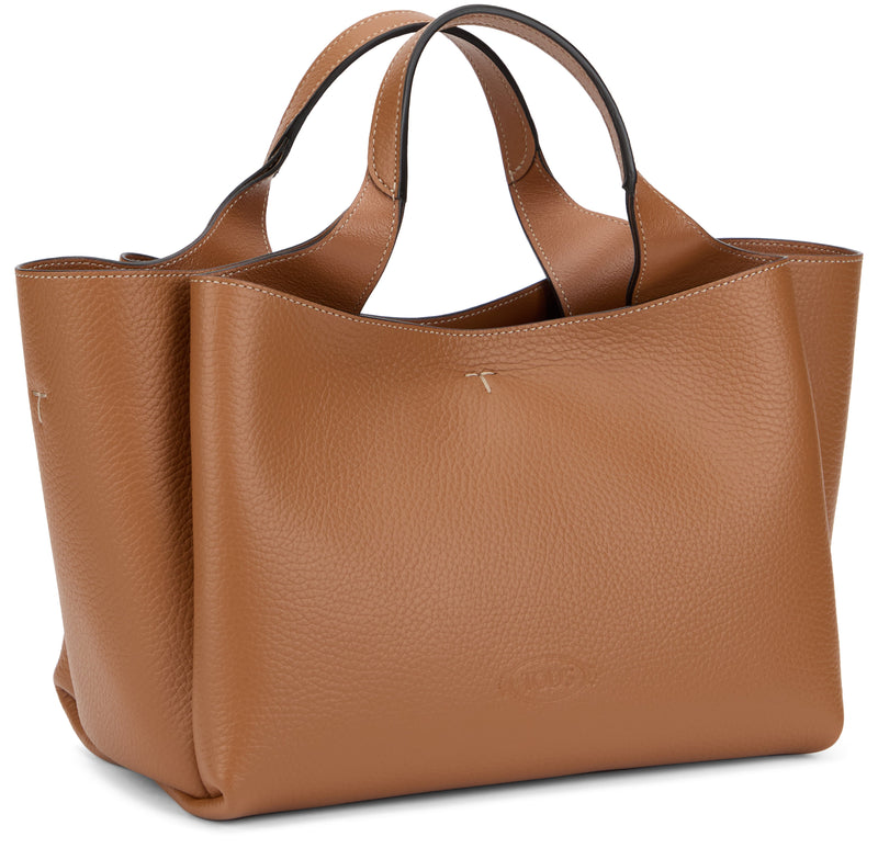 Tods Calfskin Tote Bag — Brown