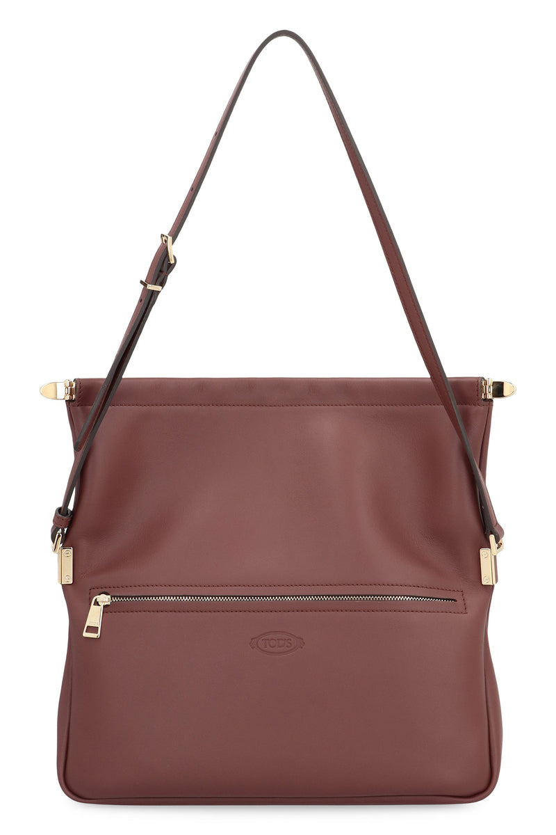 Tods Calf Leather Shoulder Bag — Brown