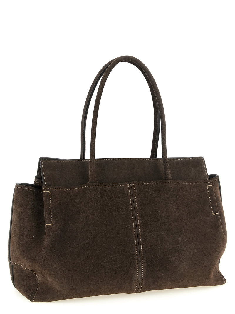 Tods Suede Shoulder Bag — Brown