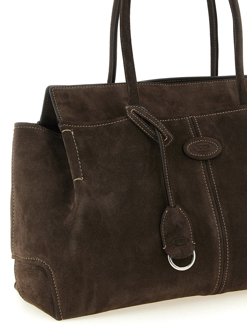 Tods Suede Shoulder Bag — Brown