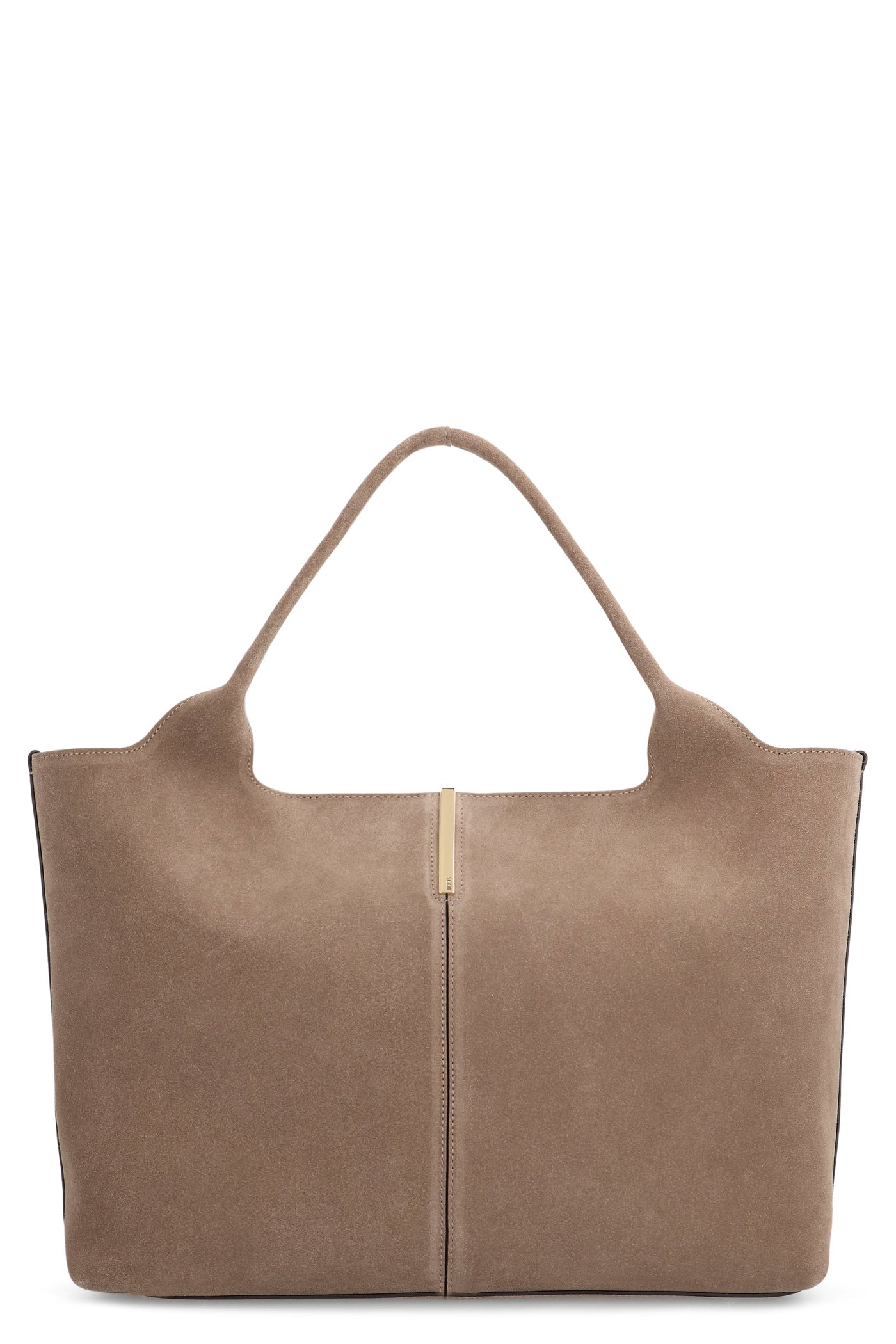Tods Suede Calfskin Tote Bag — Beige