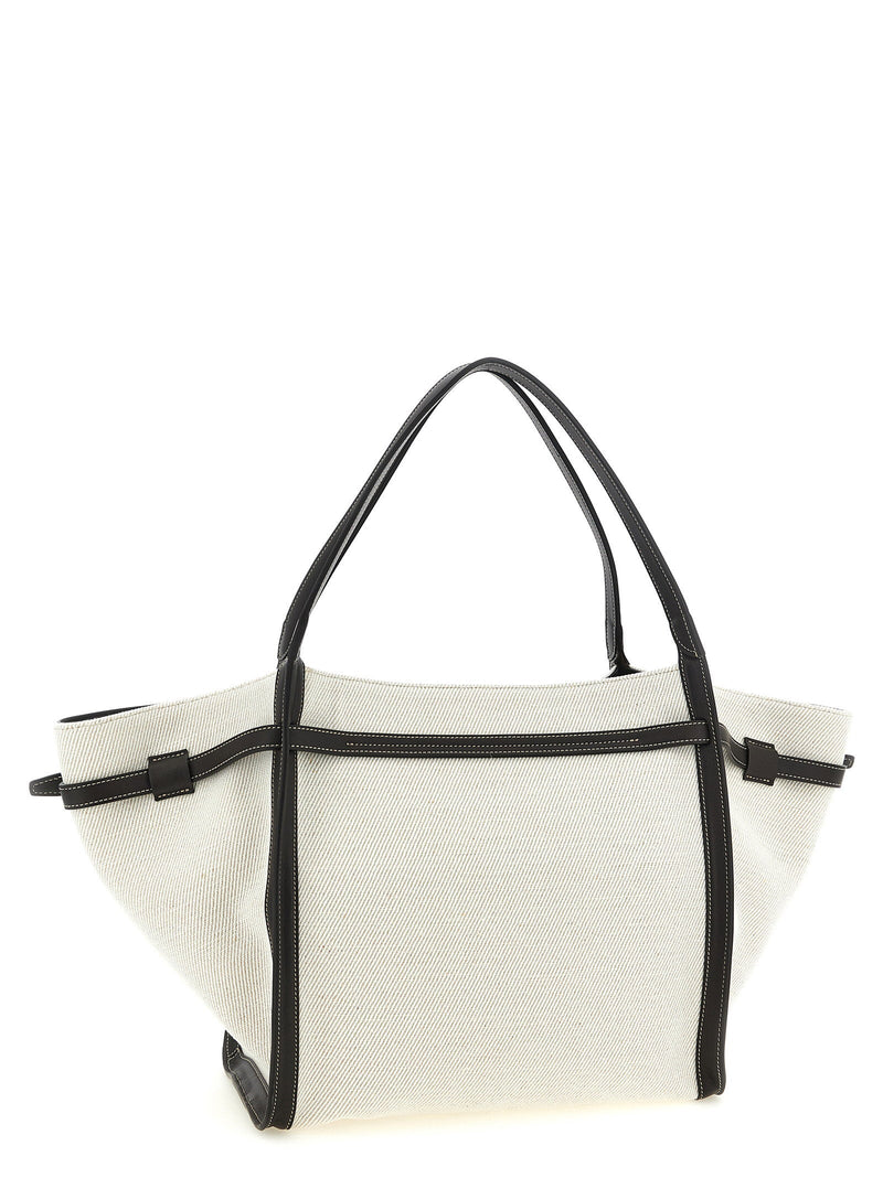 Tods Tim Shoulder Bag — Cream Linen Blend Canvas