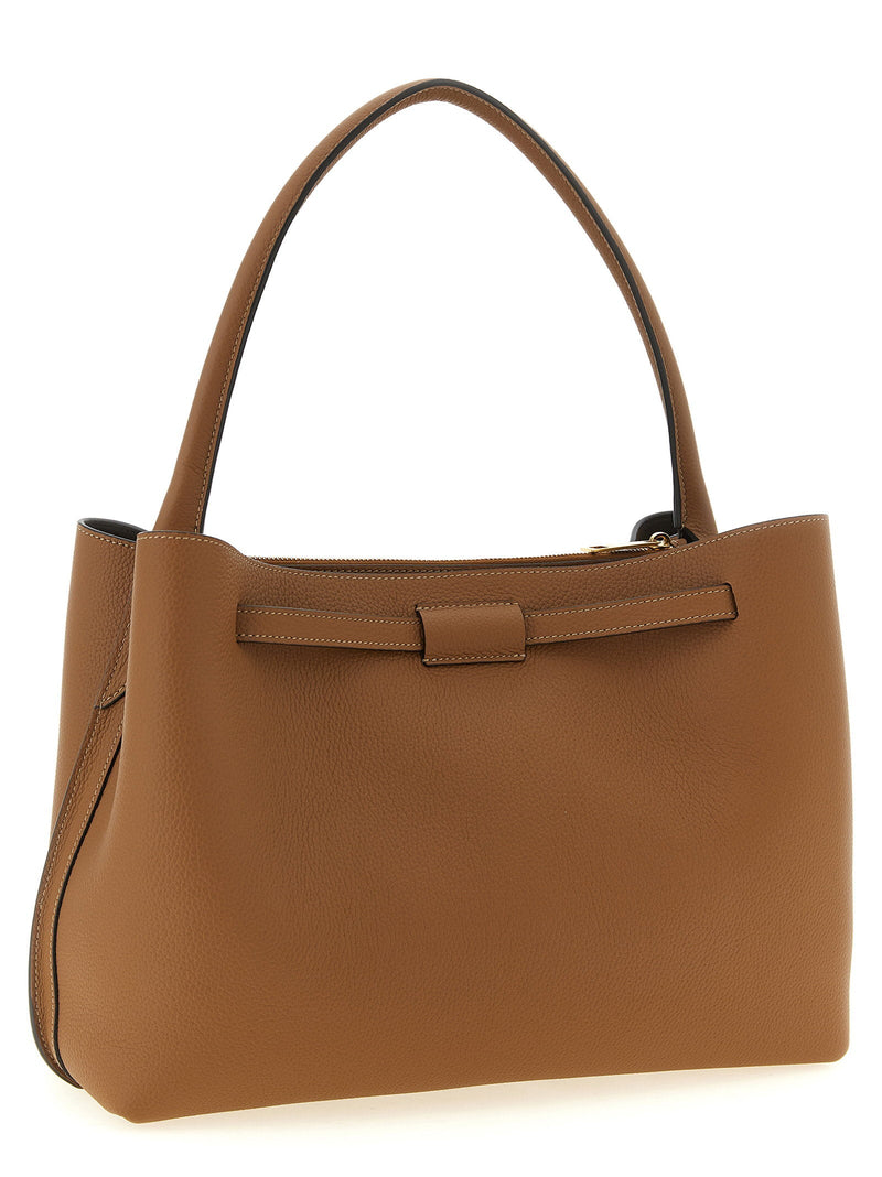 Tods Top Handle Bag — Camel Hammered Calf Leather