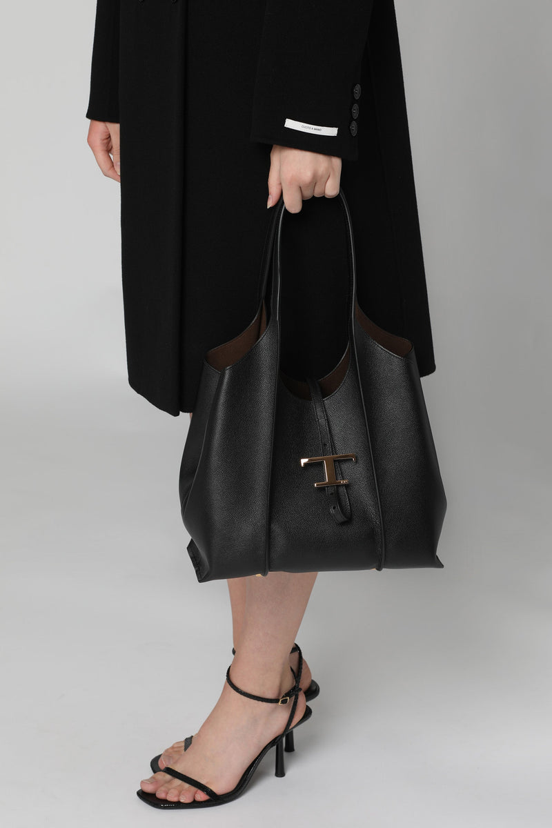Tods Tote Bag — Black Calf Leather