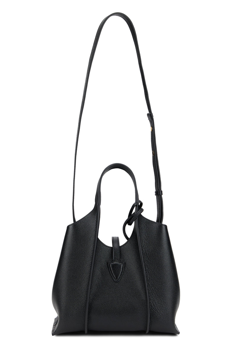 Tods Pebbled Calfskin Shoulder Bag — Black