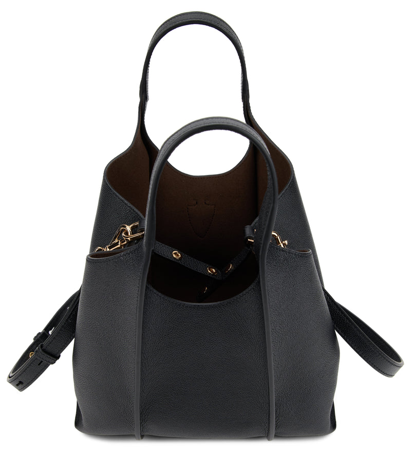 Tods Pebbled Calfskin Shoulder Bag — Black