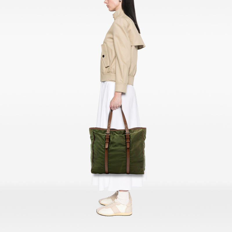 Leather Trimmed Tessuto Tote - Image 6