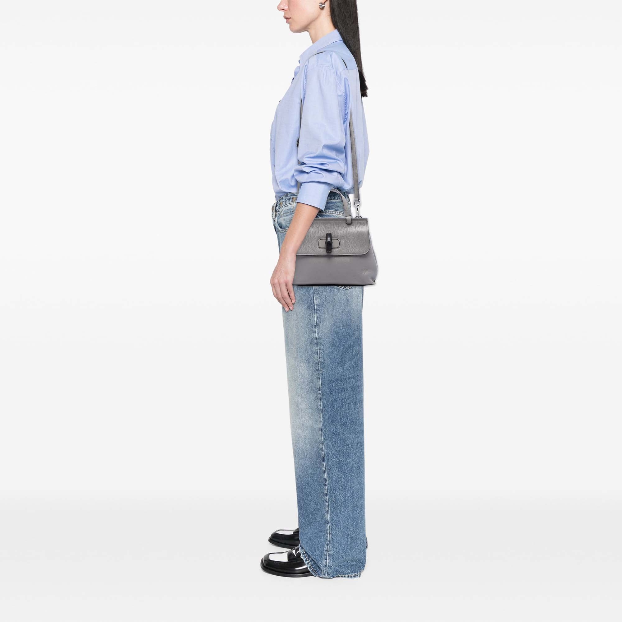 Small Calfskin Bamboo Daily Satchel - Image 7