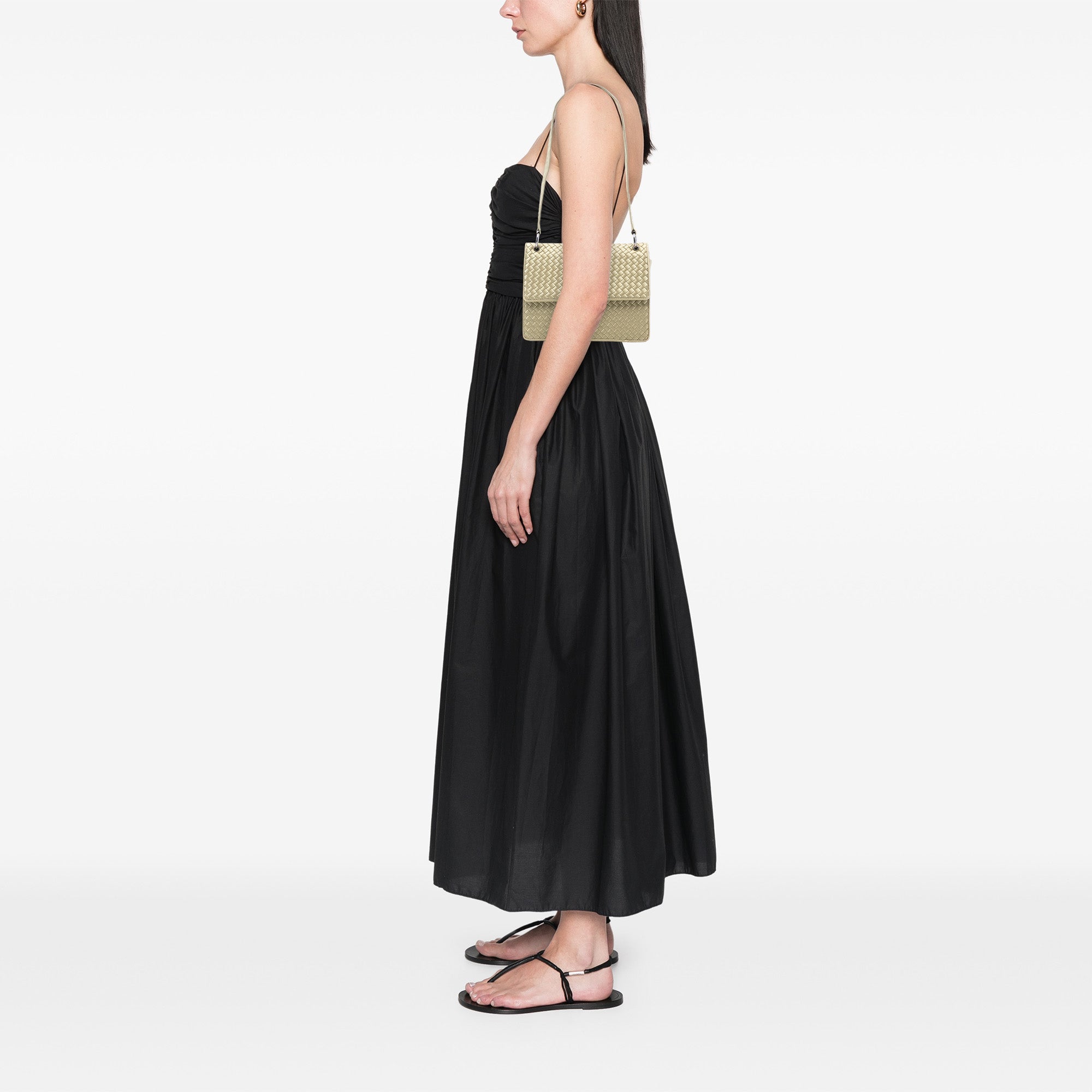 Satin Intrecciato Flap Shoulder Bag - Image 7