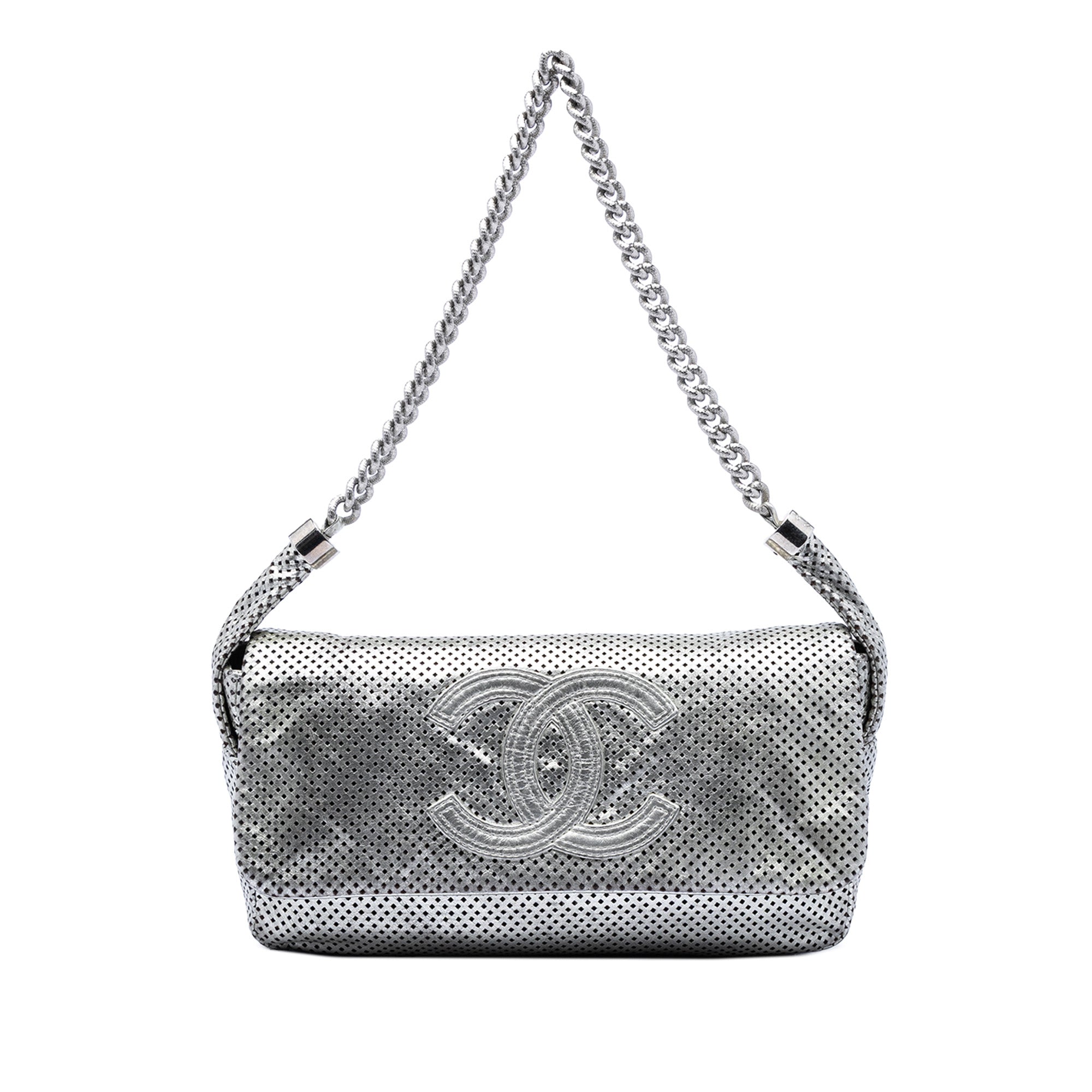 Metallic Glazed Calfskin Perforated Rodeo Drive Flap - Image 1