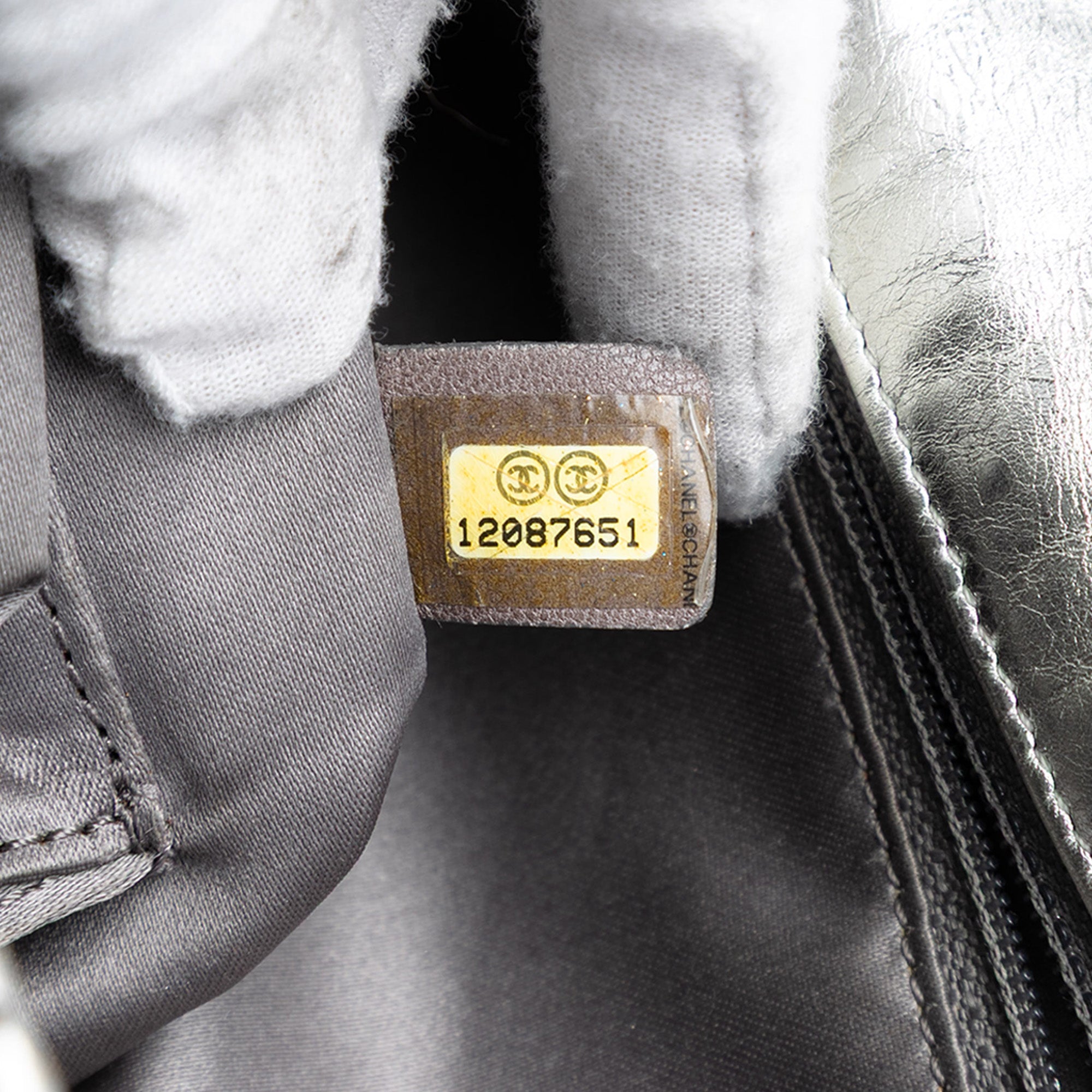 Metallic Glazed Calfskin Perforated Rodeo Drive Flap - Image 6