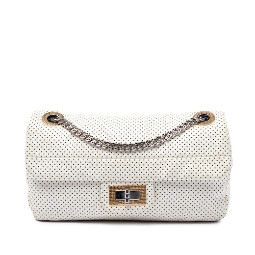 Small Perforated Calfskin Reissue 2.55 Drill Flap - Image 1