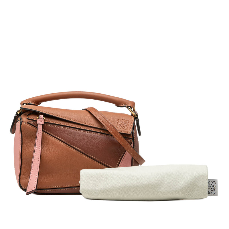 Mini Tricolor Calfskin Puzzle Satchel - Image 8