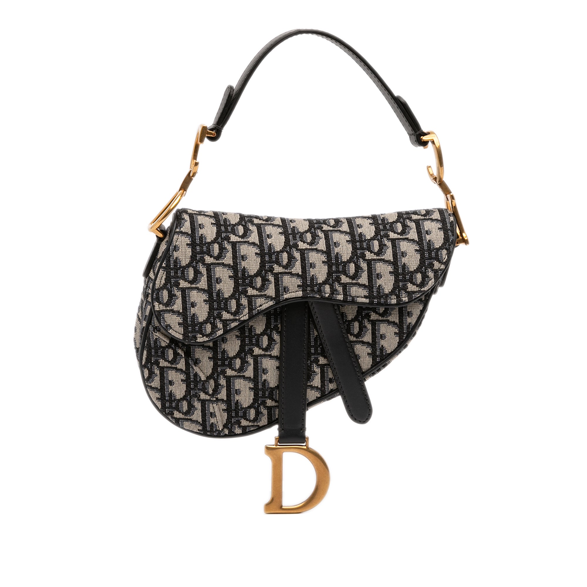 Mini Oblique Canvas Saddle Bag - Image 1