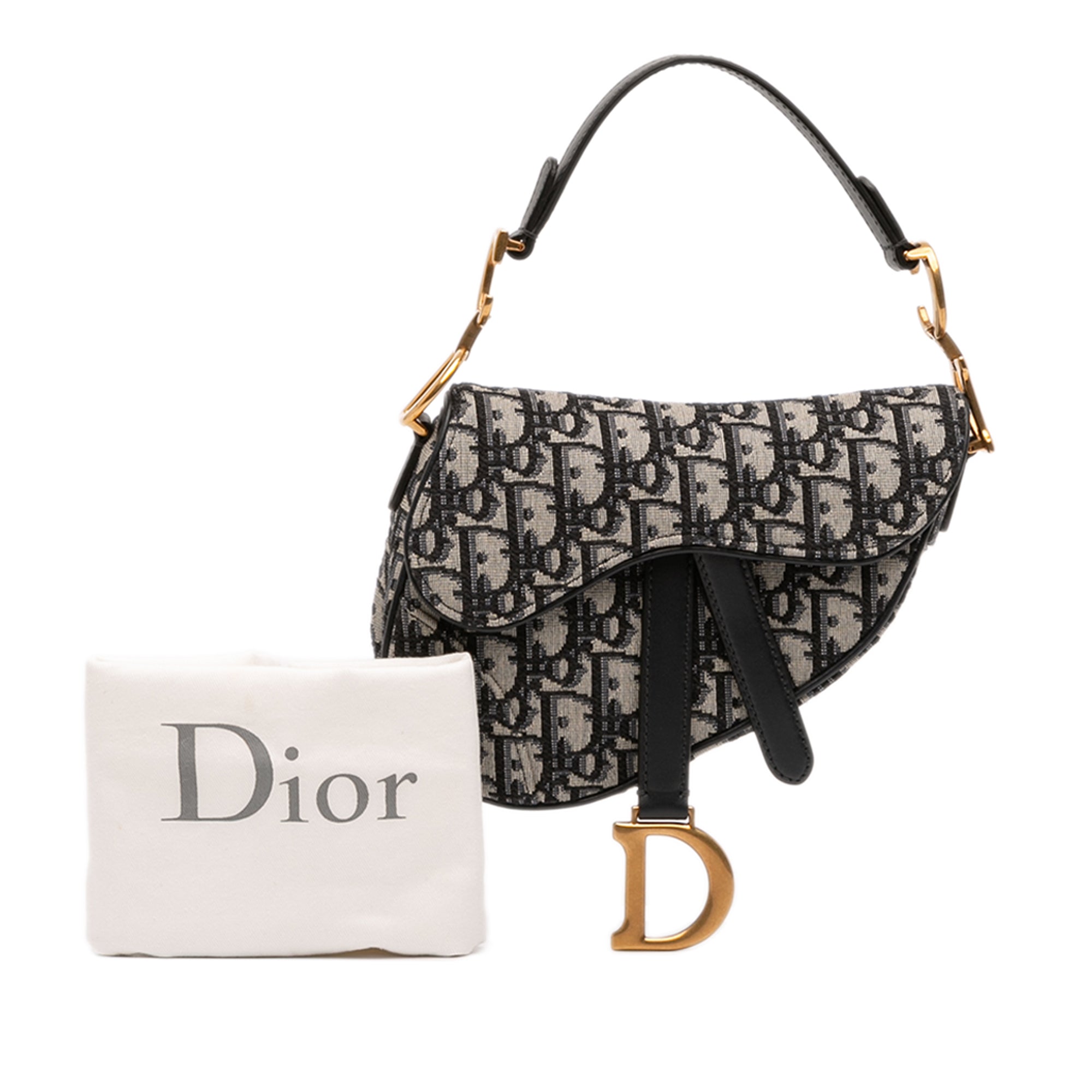 Mini Oblique Canvas Saddle Bag - Image 11
