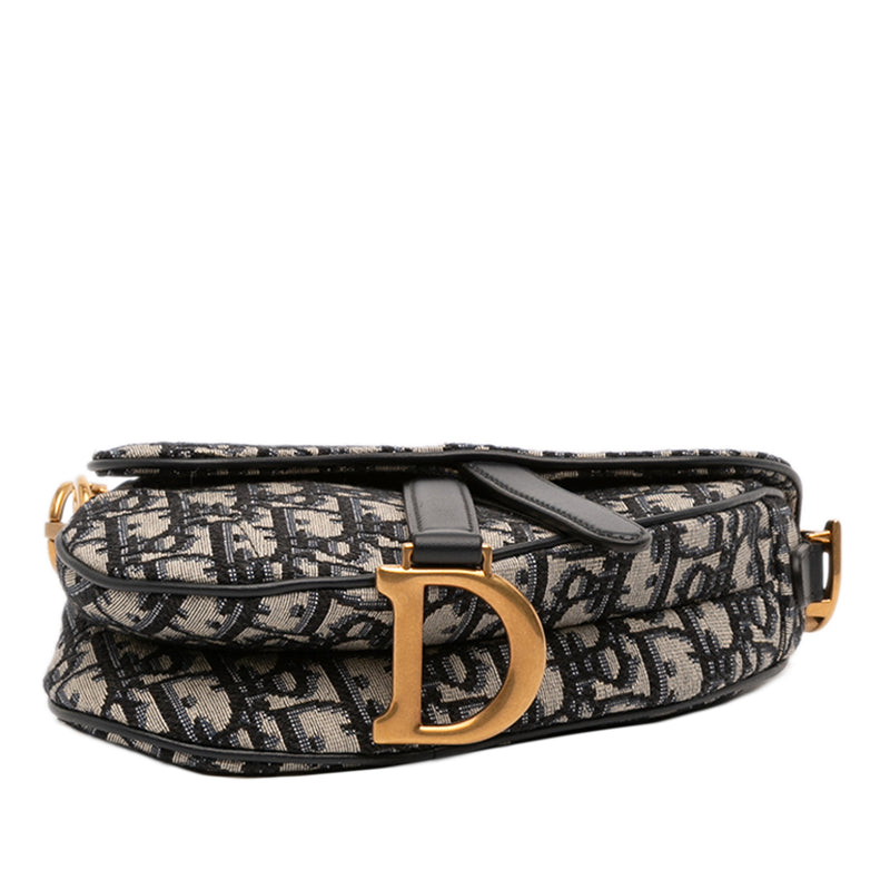 Mini Oblique Canvas Saddle Bag - Image 3