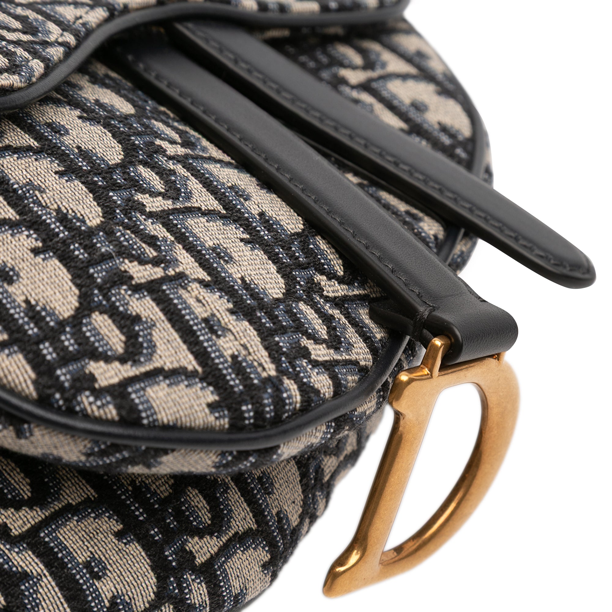 Mini Oblique Canvas Saddle Bag - Image 8