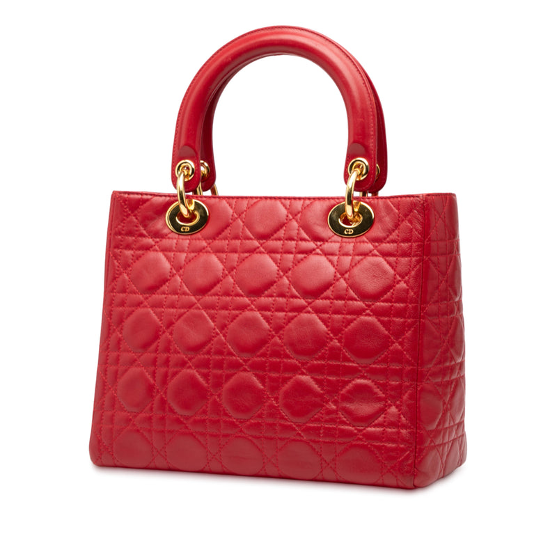 Medium Lambskin Cannage Lady Dior - Image 2