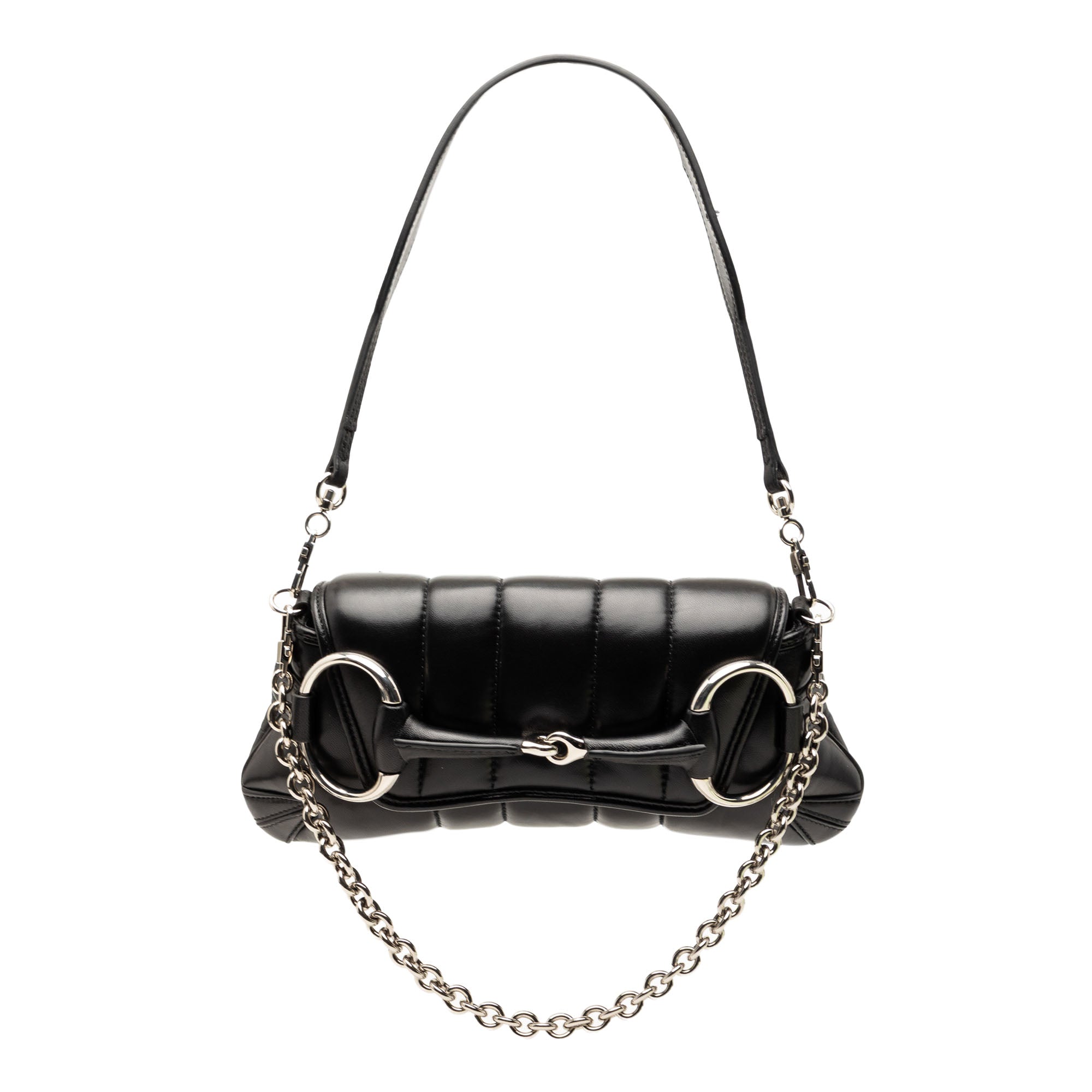 Small Quilted Leather Horsebit Chain Satchel - Image 1
