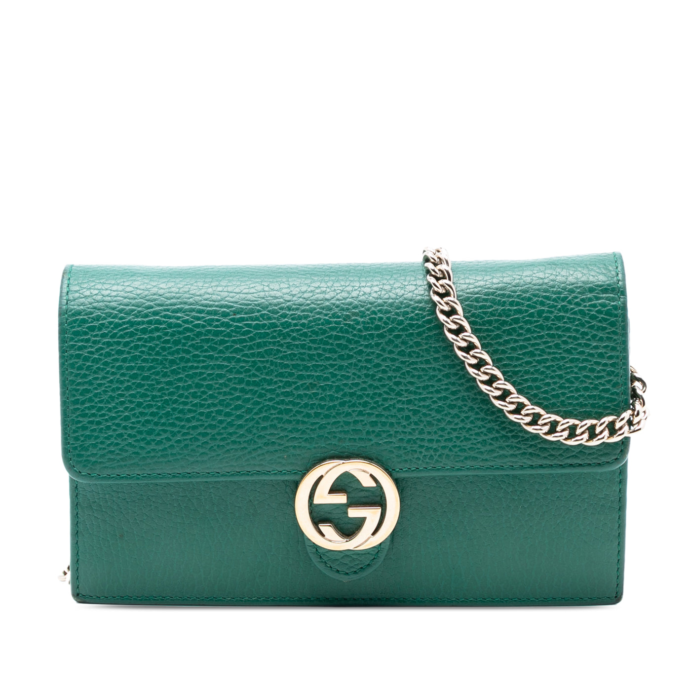 Dollar Calfskin Interlocking G Wallet on Chain - Image 1
